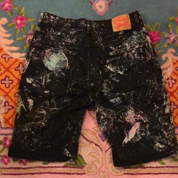 Levi's Other - Levi’s black Paint splattered Denim Jean Shorts